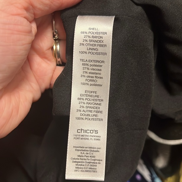 Chicos Blazer Black with White stripes. Size 1 (M size 8) - Picture 15 of 16